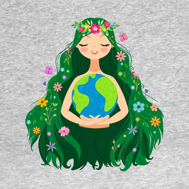 Beautiful Flowing Flower Earth Mother Figure by LittleBunnySunshine